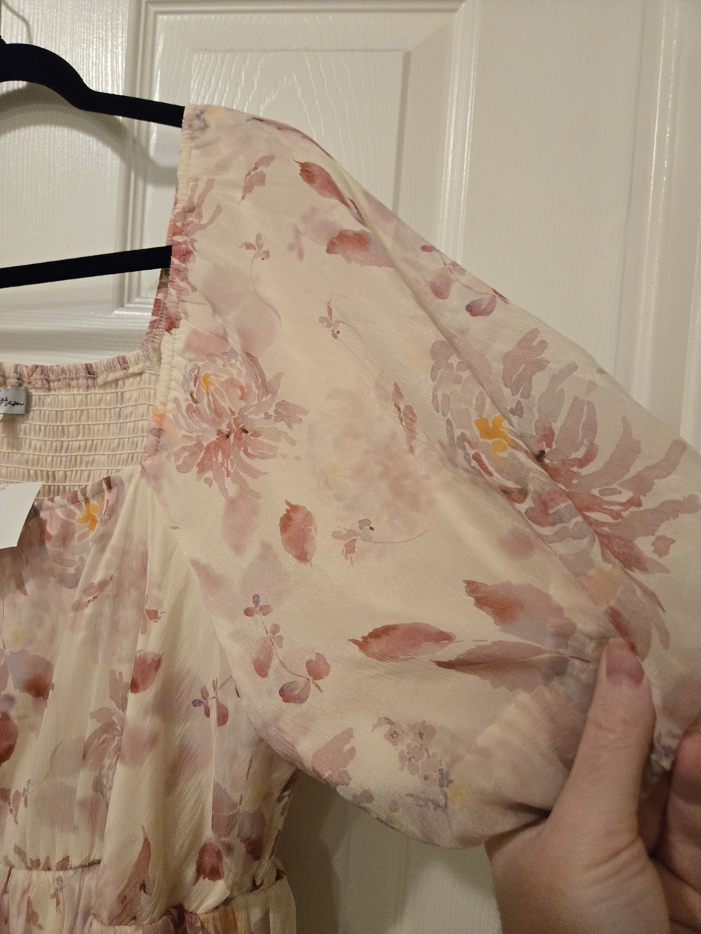 Polagram Cream Maxi Dress with Pink Floral Print - Picture 7 of 13